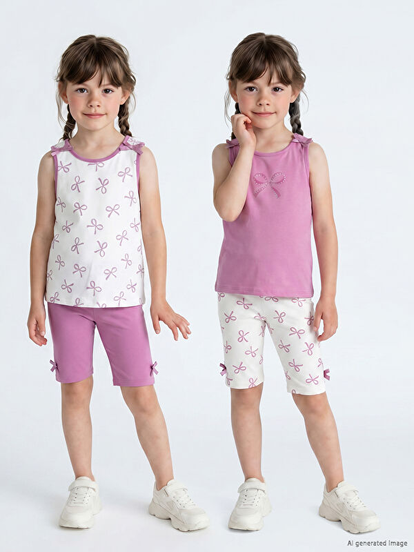 LCW Kids Fiyonklu Kız Çocuk Şort Tayt 2'li