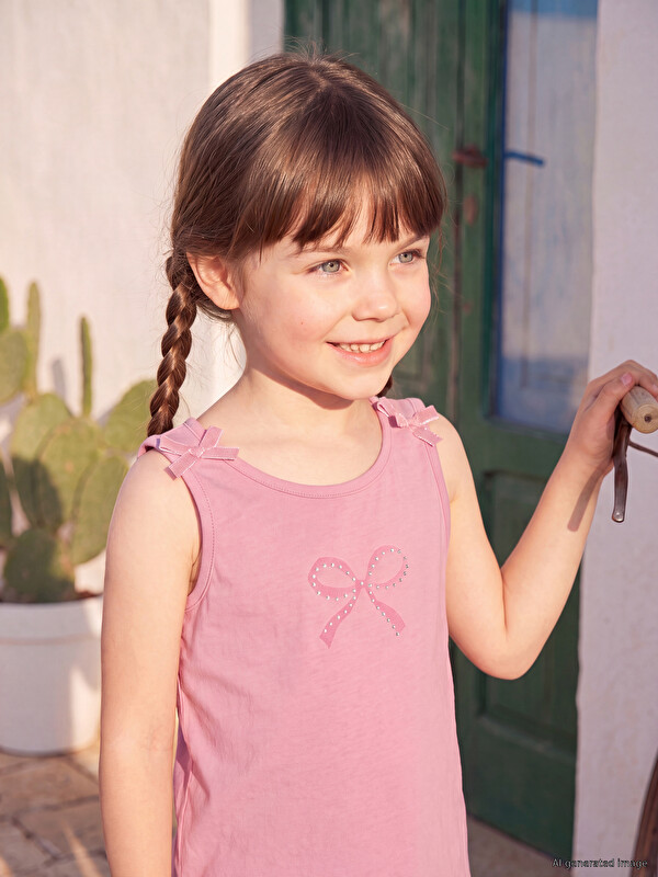 LCW Kids Set 2 Maiouri Fetiță cu Imprimeu Fundiță