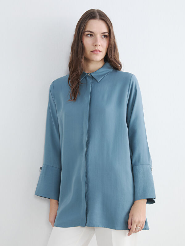 LCW STUDIO Oversize Modal Karışımlı Kadın Gömlek Tunik