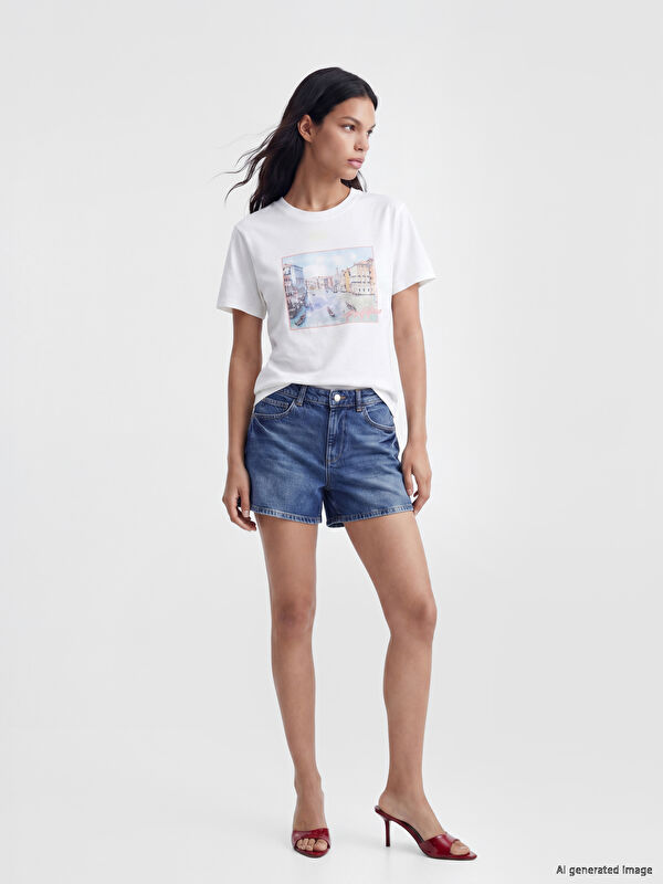 LCW Jeans Regular Fit Kadın Jean Şort