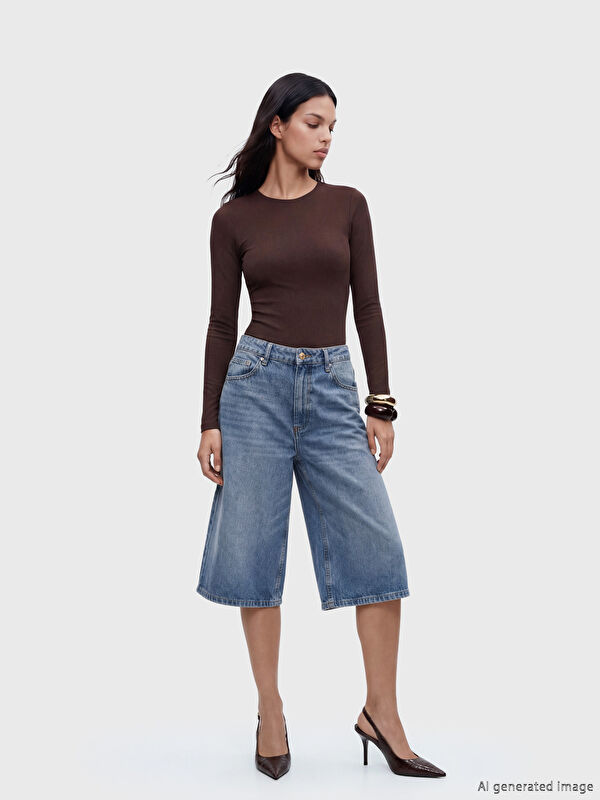 LCW Jeans Bermuda Fit Kadın Jean Şortolon