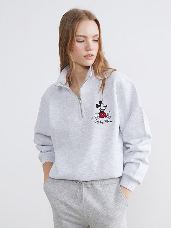 XSIDE Mickey Mouse Nakışlı Kadın Kalın Sweatshirt