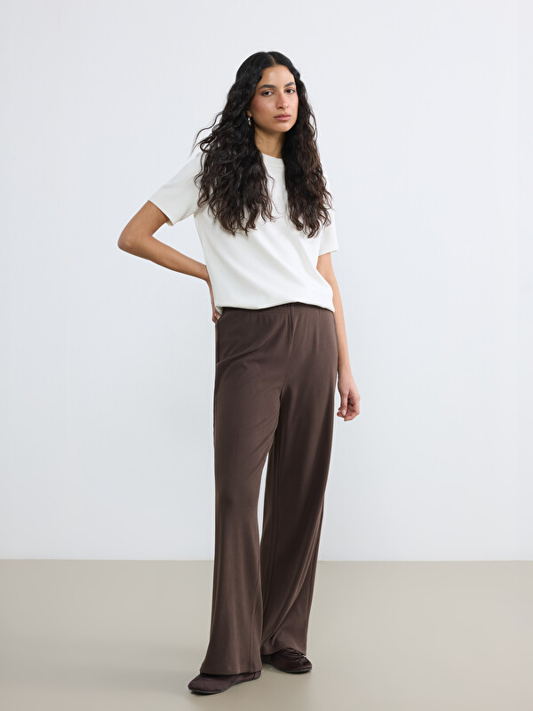 LCW Comfort Braon Pantalone Žena