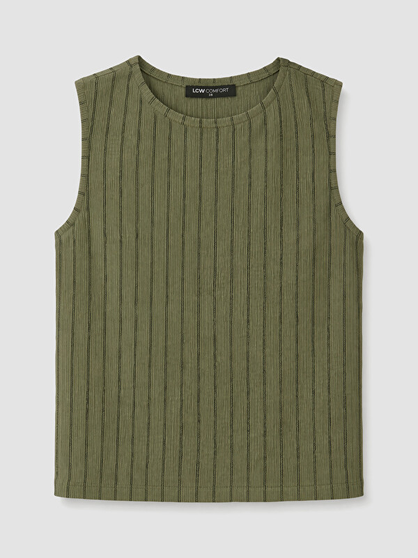 LCW Comfort Crew Neck Striped Women's Tank Top