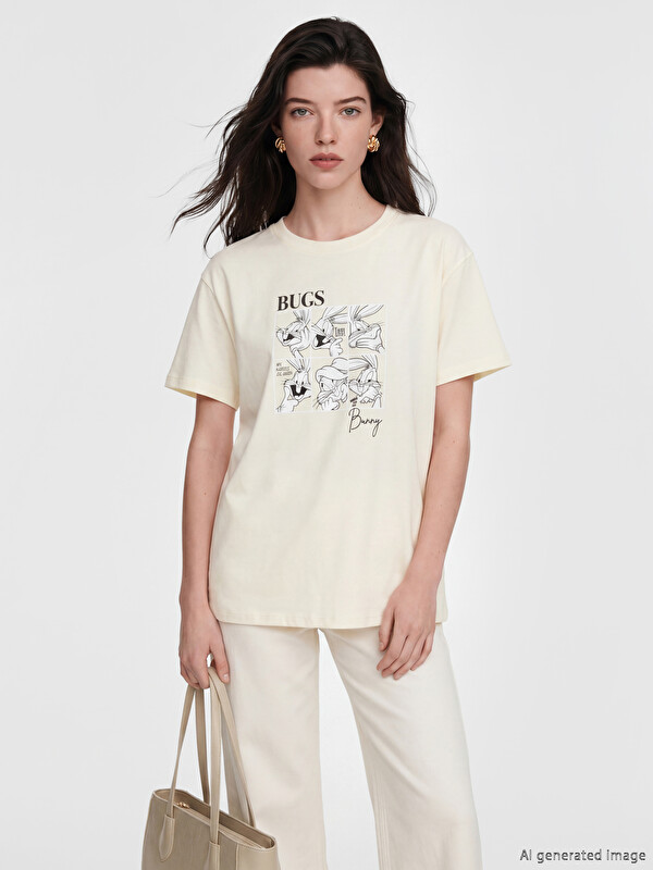 LCW Comfort Woman Beige T-Shirt