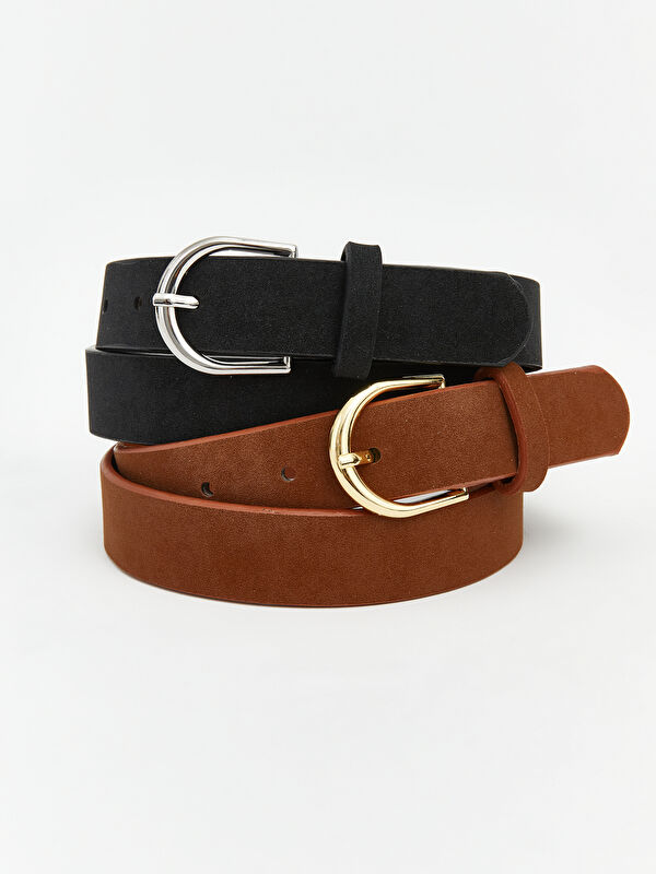 LCW ACCESSORIES Suede Look Women's Belt 2-Pack