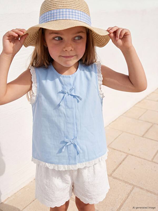 LCW Kids Fiyonk Detaylı Kız Çocuk Bluz