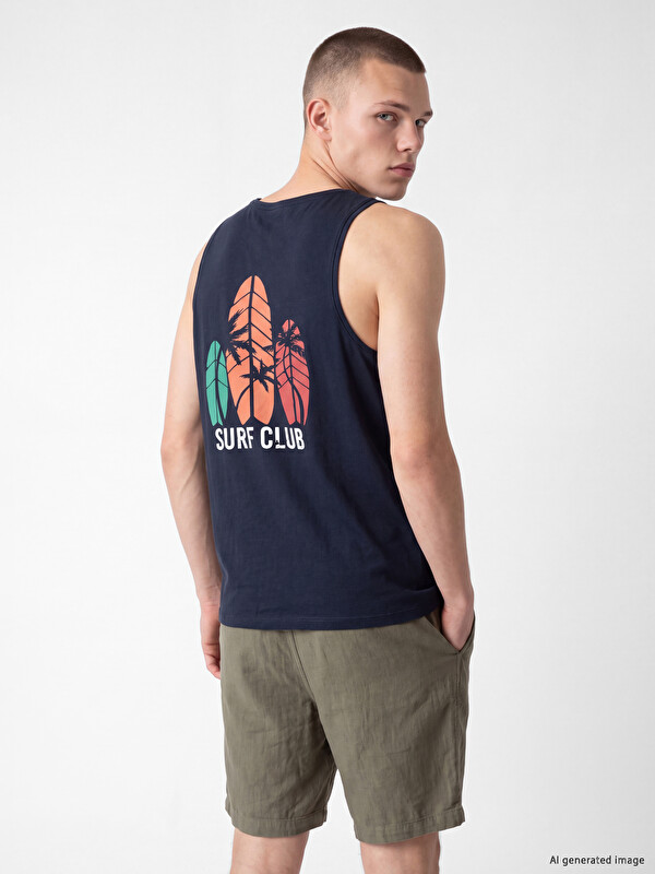 LCW SWIMWEAR Bisiklet Yaka Erkek Kolsuz Tişört