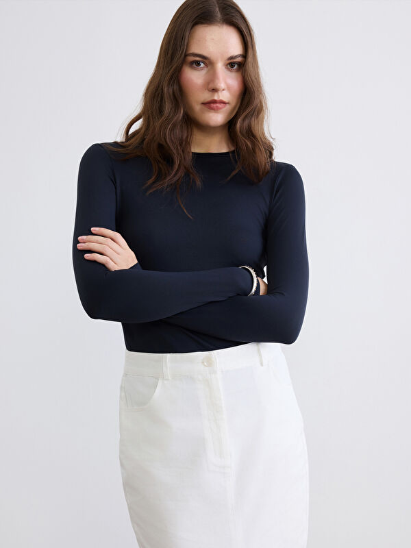 LCWAIKIKI Basic Bisiklet Yaka Kadın Body