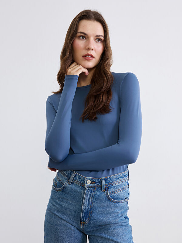 LCWAIKIKI Basic Bisiklet Yaka Kadın Body