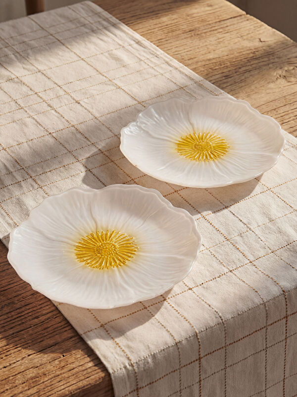 LCW HOME Flower Shaped Glass Plate 2 Pack