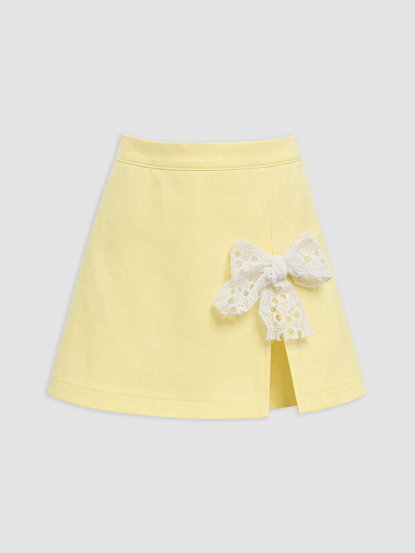 LCW Kids Bow Accessorized Girls' Gabardine Skirt