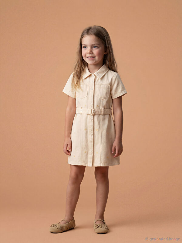 LCW Kids Kız Çocuk Kuşaklı Elbise
