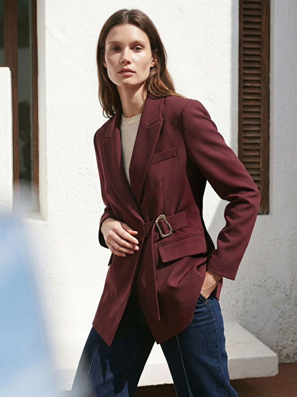 LCW Modest Kruvaze Yaka Kadın Blazer Ceket