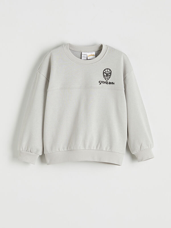 LCW Kids Spider-Man Baskılı Erkek Çocuk Sweatshirt