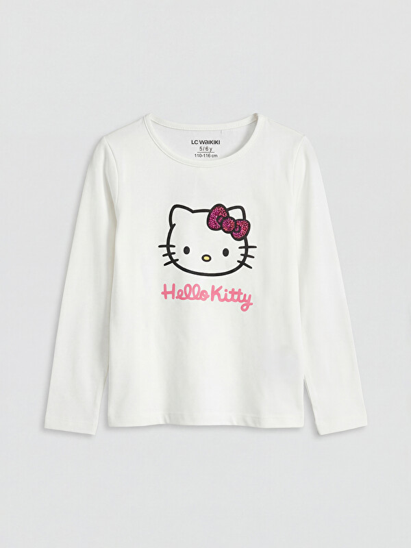 LCW Kids Bisiklet Yaka Hello Kitty Baskılı Kız Çocuk Tişört