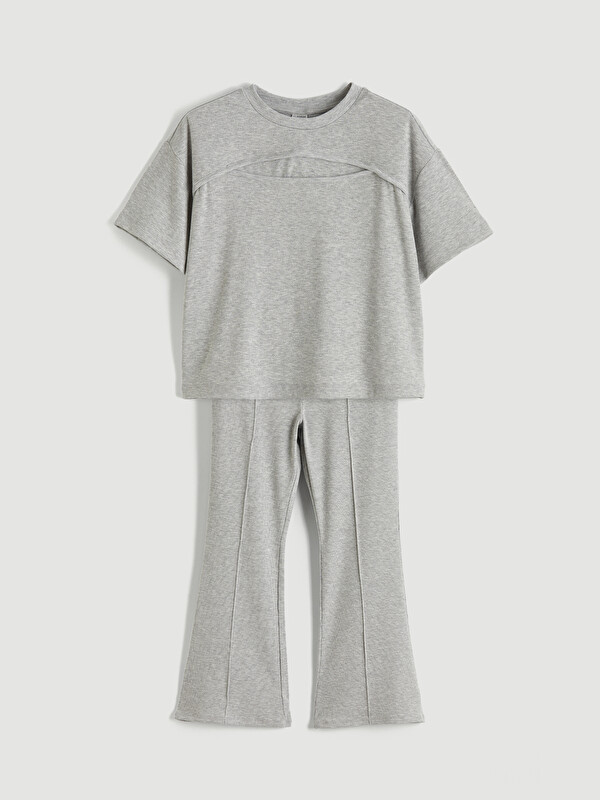 LCW Kids Short Sleeve Girls' T-Shirt and Leggings