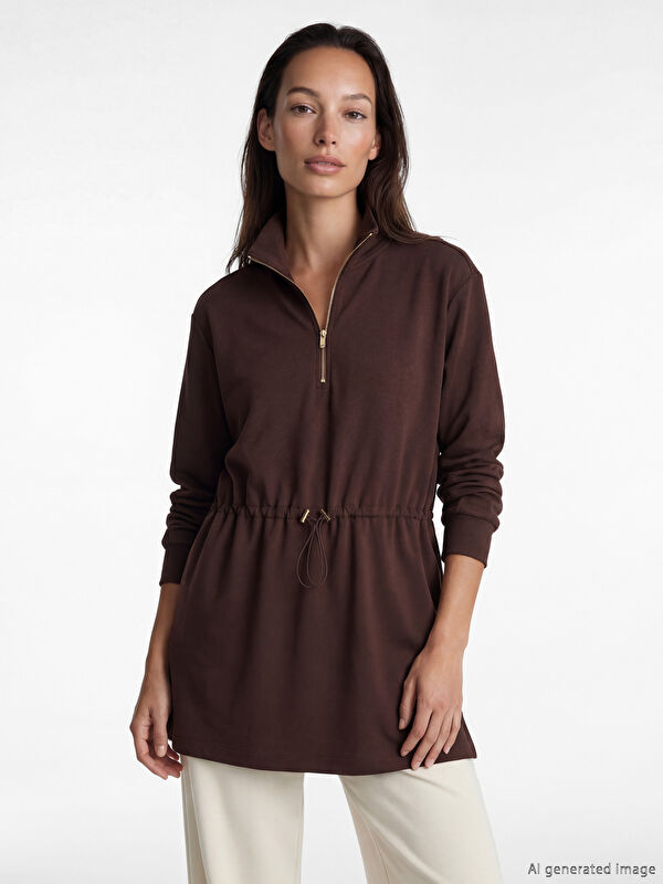 LCWAIKIKI Classic Soft Touch Oversize Kadın Sweatshirt Tunik
