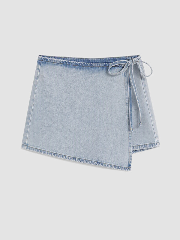 LCW Jeans تنورة شورت جينز نسائية برباط خصر