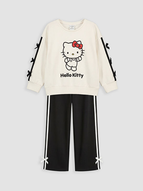 LCW Kids Hello Kitty Baskılı Kız Çocuk Sweatshirt ve Eşofman Altı