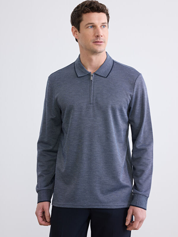 LCWAIKIKI Classic Polo Yaka Erkek Sweatshirt