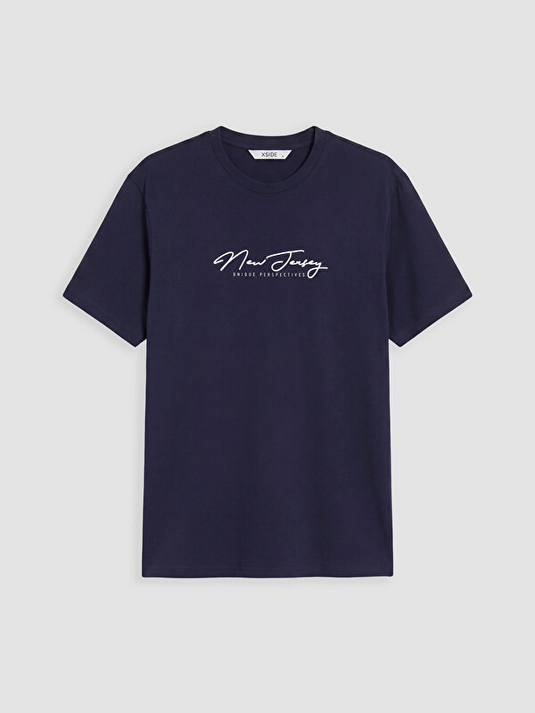 XSIDE Crew Neck New Jersey Printed Men's T-Shirt