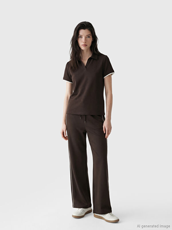 LCW Comfort Wide Leg Women's Sweatpants with Stripe Detail