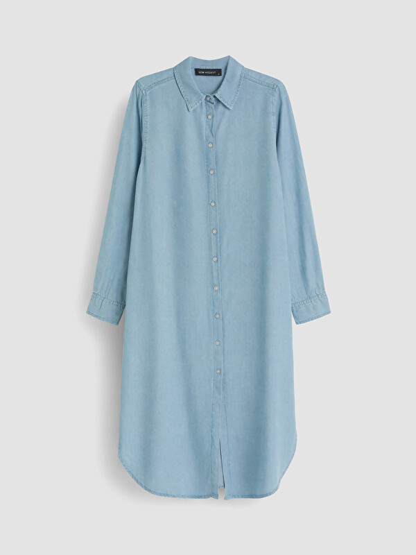 LCW Modest Woman Indigo Shirt Tunic