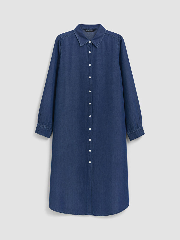 LCW Modest Woman Indigo Shirt Tunic