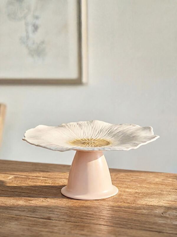 LCW HOME Çiçek Desenli Cam Ayaklı Sunumluk 21 cm