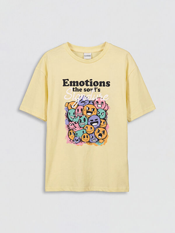 LCW Kids T-shirt à col rond imprimé pour fille