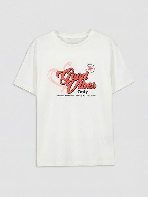 LCW Kids T-shirt à col rond imprimé pour fille