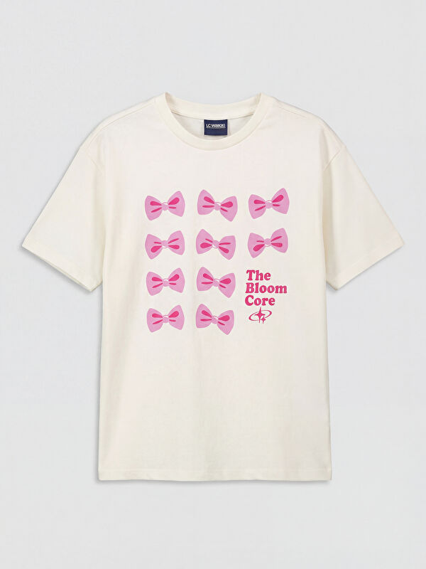 LCW Kids Crew Neck Printed Girls' T-Shirt