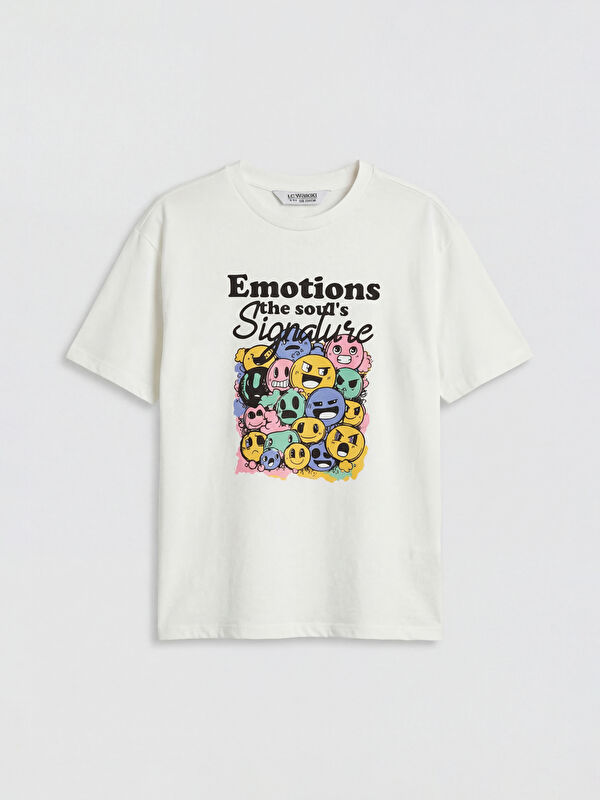 LCW Kids Crew Neck Printed Girls' T-Shirt