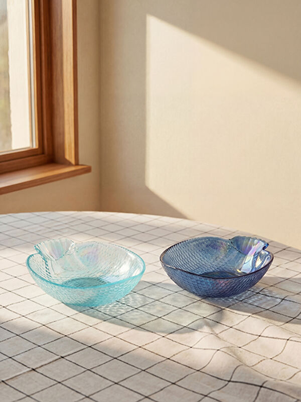 LCW HOME Fish Patterned Glass Bowl Set 2 Pack 17 cm