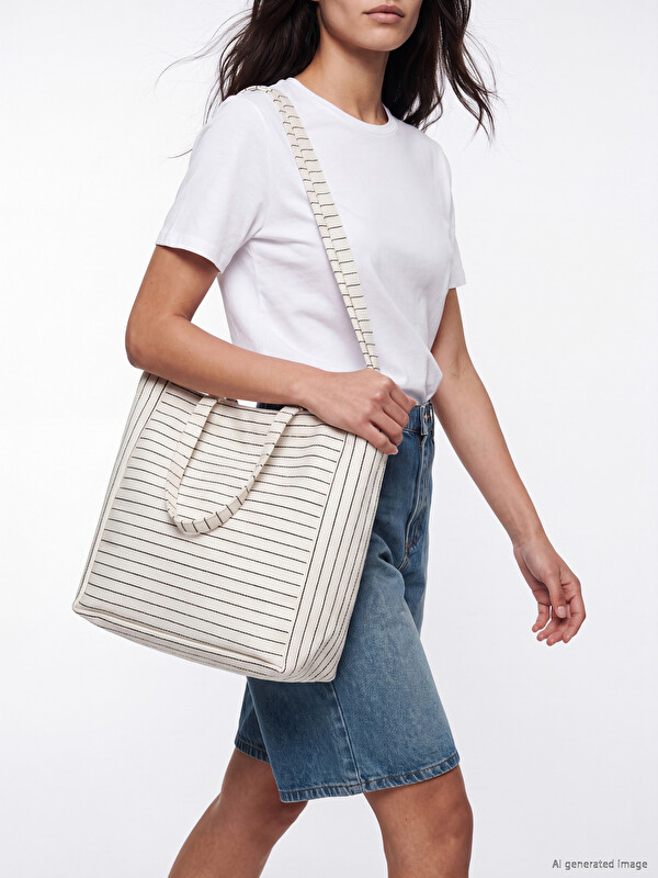 LCW ACCESSORIES Çizgili Kadın Plaj Çantası