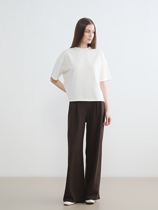 LCW Modest Standart Fit Kadın Pileli Kumaş Pantolon