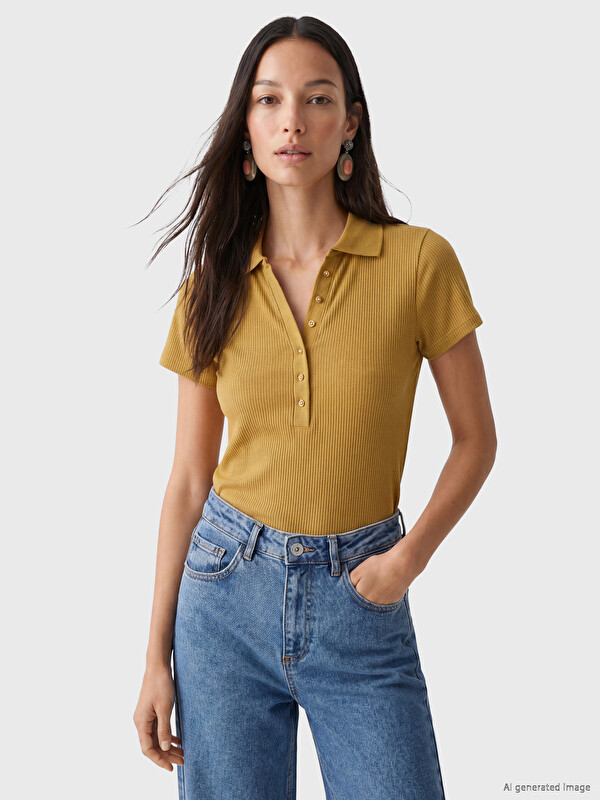 LCW EVERYDAY Polo Collar Modal Blend Women's T-Shirt