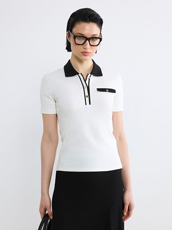 LCW Vision Polo Yaka Kadın Tişört