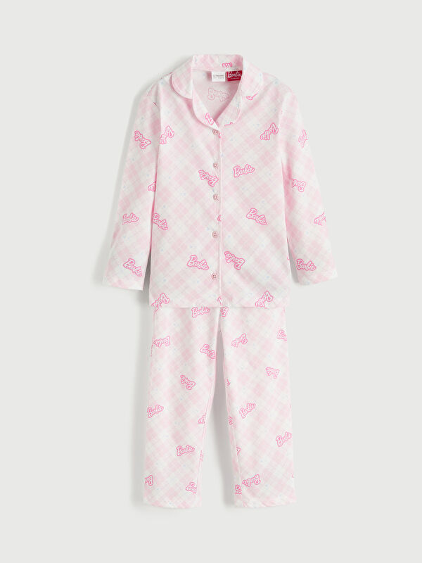 LCW Kids Barbie Baskılı Kız Çocuk Pijama Takım