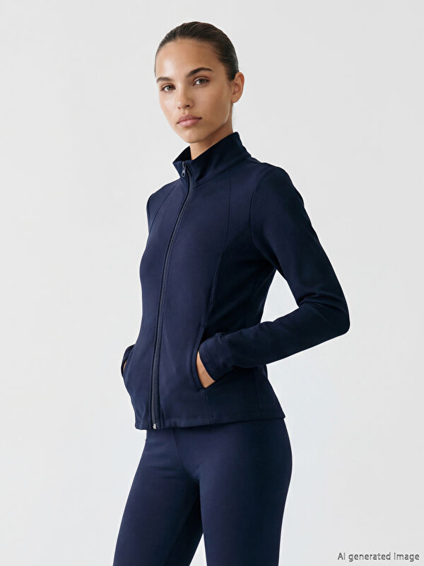 KOOR SPORT Parmak Geçmeli Kadın Fermuarlı Sweatshirt