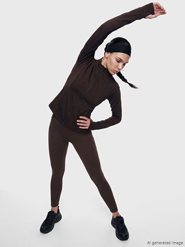KOOR SPORT Beli Lastikli Kadın Spor Tayt