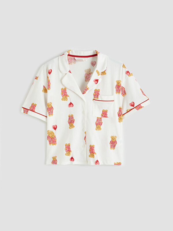 LCW DREAM Ayıcık Teddy Baskılı Kadın Pijama Üstü
