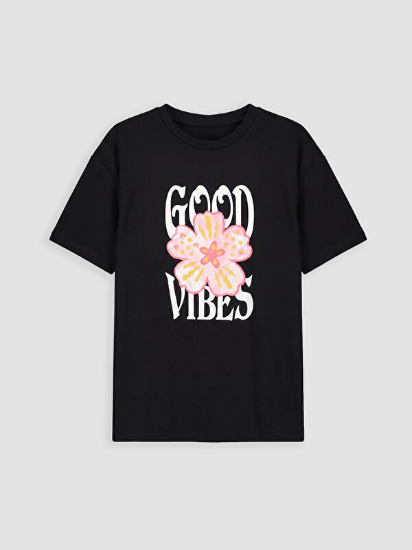 LCW Kids Crew Neck Printed Girls' T-Shirt
