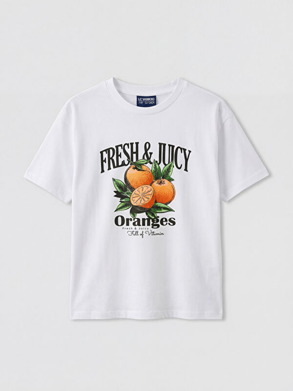 LCW Kids Crew Neck Printed Girls' T-Shirt