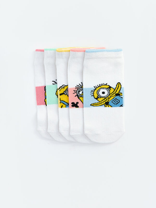 LCW Kids Minions Baskılı Kız Çocuk Patik Çorap