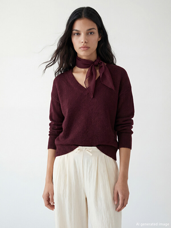 XSIDE V-Neck Oversized Knit Sweater