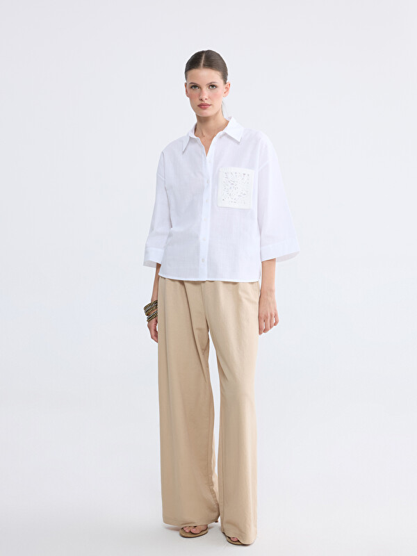 LC WAIKIKI Elastic Waist Wide Leg Women's Trousers