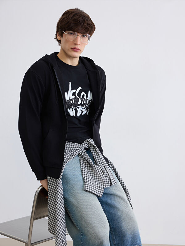 XSIDE Kapüşonlu Erkek Fermuarlı Sweatshirt