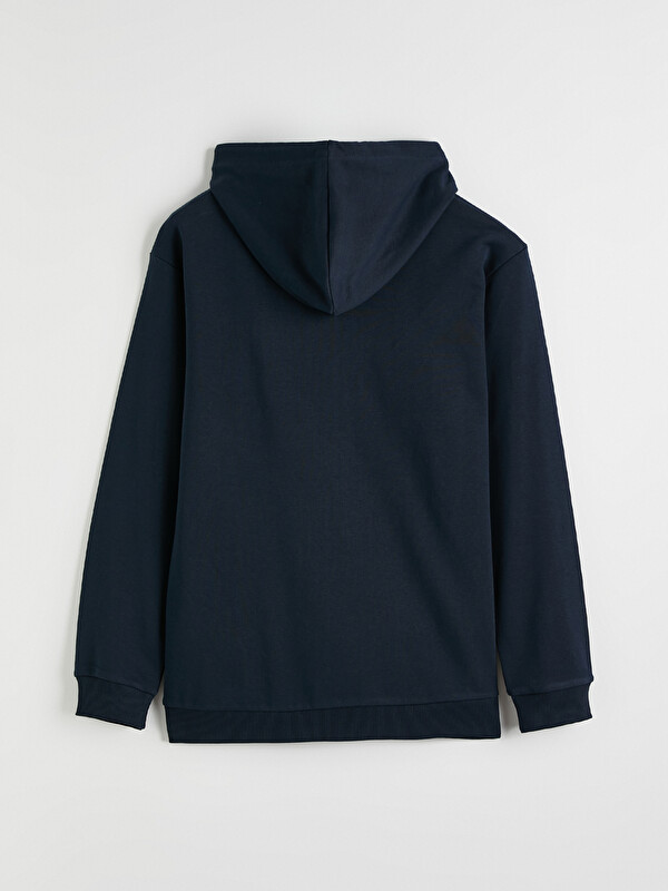 【S】VALLAD 23HOODIE NAVY XSIDE Men's Hooded Zip-Up Sweatshirt - S6NT00Z8-RFD - LC Waikiki